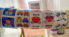 Update: Great 7 Vintage Stickers Off The Roll: Pearly, Fuzzy, Prismatic U Choose