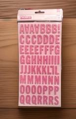 American Crafts Thickers Alphabet Stickers Maggie Pink Glitter Foam 138 pieces