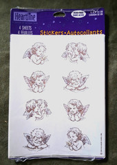 Vintage 1999 Heartline Hallmark Cherub / Angel Stickers, Acid Free, New, Sealed