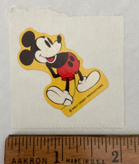 Vintage Disney Mickey Mouse Sticker 1 3/4” x 1”