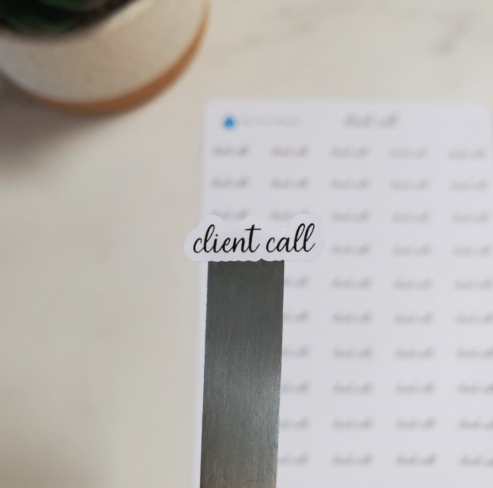 Client Call Text Stickers for Calendar and Planners | Mini Scripts