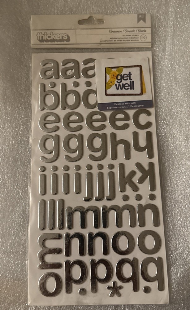 Cinnamon SILVER Choice 119 Letter & Number Stickers Foil Letters & Nos Free Ship
