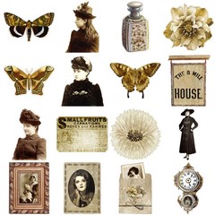 Vintage Style Photo Frames Ladies Moths Stickers Scrapbooking Card Journal Craft