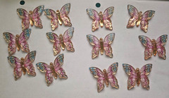 CraftBuddyUS 12 pcs 1.25in x 1.5in Pastel Blue & Pink Acrylic Butterflies