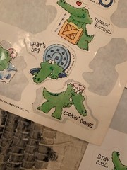 VINTAGE! 1982 Hallmark Alligator 13 Stickers Positivity Fun Smiling Ambassador