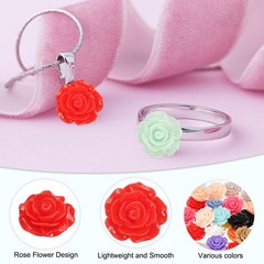 20mm Rose Flower Resin Cabochon, 50 Pcs Mini Rose Flower Resin, Mixed Colors