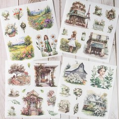 Garden Journal Stickers, 50 Sheets Washi Junk Journaling Sticker Book, Scrapbook