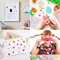 CCINEE 3921pcs Gems Stickers for Crafts, 16 Sheets Self Adhesive Multicolor