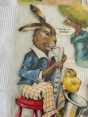 Vintage PZB Paul Zoecke Berlin Easter No. 1254 Die Cut Bunny Germany 6 Hinged