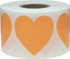Heart Stickers | 1.5″ Inch Wide – 500 Pack | Pick One Color