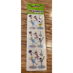 RARE Vintage Sandylion New Pkg Stickers Prismatic Ice Skaters + bonus sheet