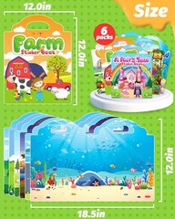 Educational Reusable Sticker Book for Toddlers – 6 Themes for Creative Play