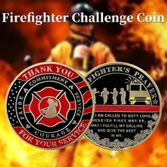 PCS Firefighter Challenge Coin Set Thin Red Line Firefighters Prayer