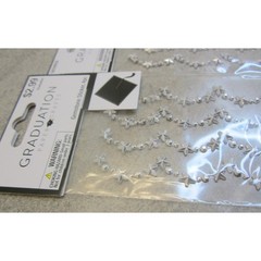 NIP Set of 4 Hobby Lobby Graduation Paper Crafts Gemstone Stickers Silver