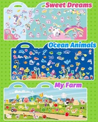 Toddler Reusable Sticker Book for Travel, Craft Activities & Kids Gifts