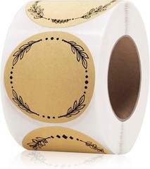 500pcs 2″ Label Stickers for Jars and Lids, 4 Different Wreath Designs, Kraft…
