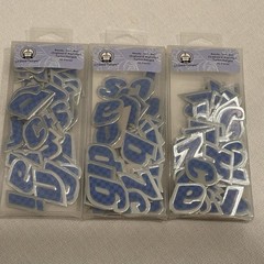 Lil Davis Chipboard Alphabet Letters Ready Set Go Collection Blue Check