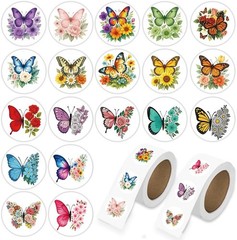 1000 Pcs Flower Butterfly Stickers for Boys Girls. 2 Roll 1 Inch Plant Stickers