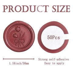 50 Pcs Red Wax Seal Stickers – Tulip Wedding Invitation Envelope Bow Seal Sti…