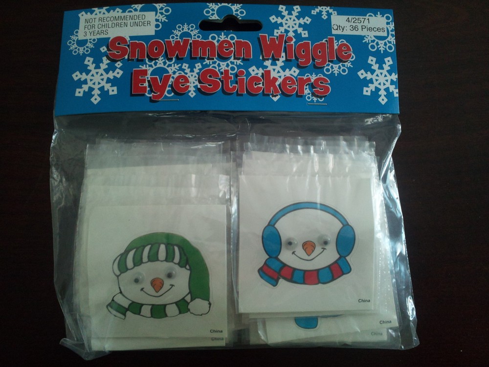 36 Snowman Wiggle Eye Stickers/Individually Packaged/1.5″ Each for Crafting #219