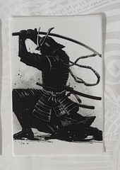 11 pcs Samurai Warriors on 4×6 Thermal Stickers- Classic White and Black