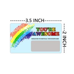60 PCS DIY Scratch Off Prizes Cards Students Rewards Classroom 3.5×2 Inch