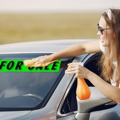 Chartreuse Green Vinyl Slogan Stickers – 12-Pack for Car Dealer Windshield