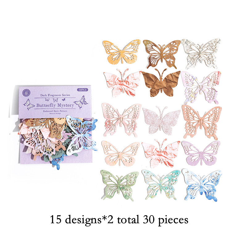 30X Lace Moon Bloom Paper Die Cut Stickers Journal Album Diy Scrapbooking Crafts
