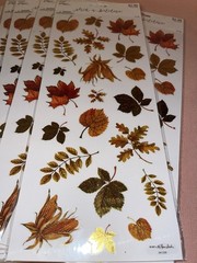 The Paper Studio Fall Leaves18 packs Foiled StickersMulticolor 21pcMPN 341339