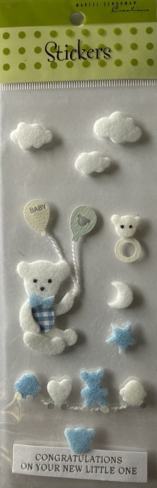 CONGRATULATIONS ON YOUR NEW LITTLE ONE Dimensional Stickers(9pc)Card Making•