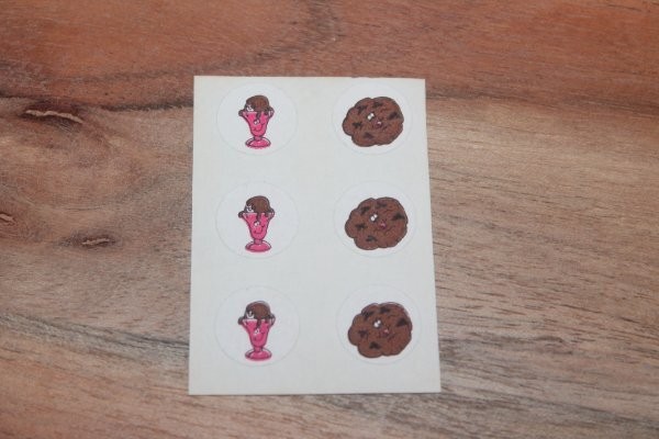 Vintage CTP Scratch ‘n Sniff Sticker sheet ice cream sundae chocolate cookie