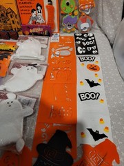 Vintage Halloween Sticker Eraser Stamp Stencil Party Favor Lot