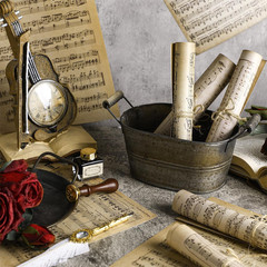 20 Pcs Vintage Sheet Music Scrapbook Paper 8.5 X 11 Inch Decorative Decoupage Pa