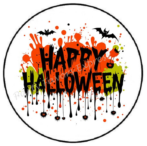 HAPPY HALLOWEEN PAINT SPLATTER ENVELOPE SEALS LABELS STICKERS PARTY FAVORS