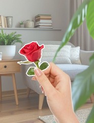 Red Rose Die Cut Vinyl Stickers Set Scrapbooking Laptop Waterbottle