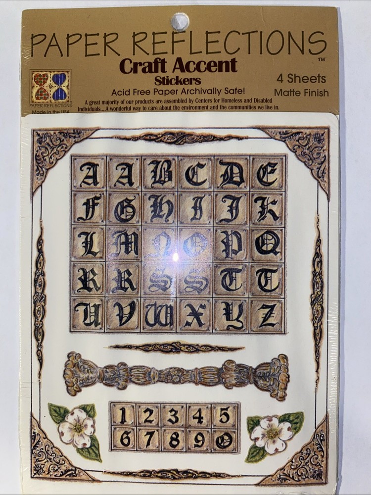 Old World Style Letters Sticker Sheets Scrapbook Planner Craft Stickers