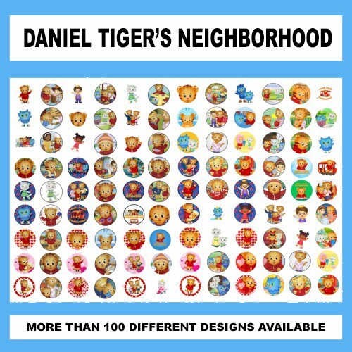 100 Precut DANIEL TIGER’S NEIGHBORHOOD BOTTLE CAP CHARM TRAY IMAGES 1 in DESIGNS
