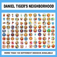 100 Precut DANIEL TIGER’S NEIGHBORHOOD BOTTLE CAP CHARM TRAY IMAGES 1 in DESIGNS
