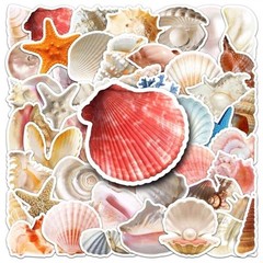 20pcs Shellfish Ocean Style Stickers Journal Laptop Cup Refrigerator Scrapbooks