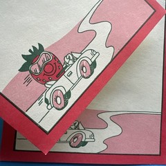 Vintage 80s Spindex Note Stationary Paper Sheets Strawberry Scratch & Sniff