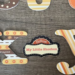 Set of 36 Chipboard Letters Autumn Orange Brown Polka Dots Stripes Scrapbooking
