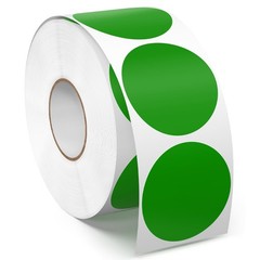 1.5 Inches Green Circle Stickers Roll 1000 PCS, Self-Adhesive Vinyl Round Col…