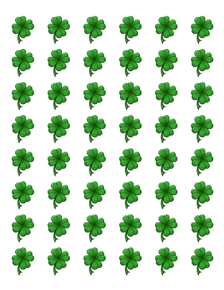 48 SHAMROCK CLOVER ST PATRICKS DAY ENVELOPE SEALS LABELS STICKERS 1.2″ ROUND