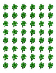 48 SHAMROCK CLOVER ST PATRICKS DAY ENVELOPE SEALS LABELS STICKERS 1.2″ ROUND