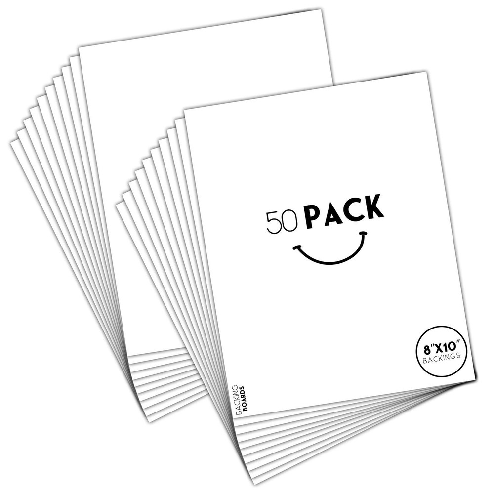 , 8×10 Picture Mat Matte Backerboards for Framing. Pack Contains 50 Backing B…