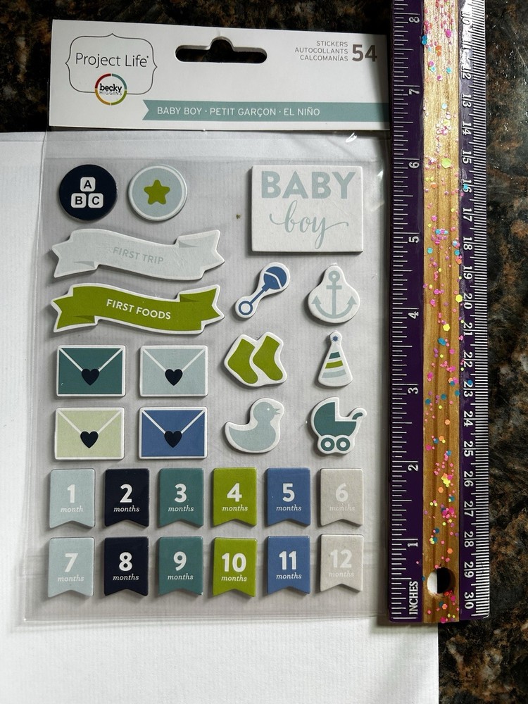 American Craft Project Life Becky Higgins 3 Pg 54 Stickers Baby Boy Scrapbooking