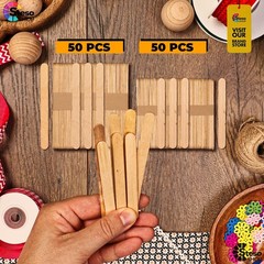 Popsicle Stick for Craft Supplies Sticks – Premium Quality 100 pcs Assorted S…