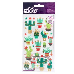 Crafts Sticko Stickers Holiday Cactus Christmas Lights Ornaments Hats Candy Cane