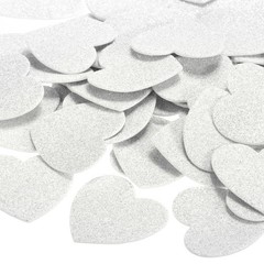 1.8″x1.8″ Heart Foam Stickers, 100Pcs EVA Glitters Foam Shape Sticker, White
