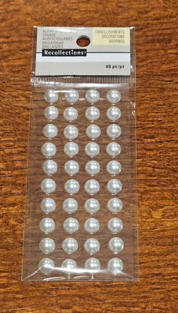 NEW Recollections Bling Stickers Pearl 40 count